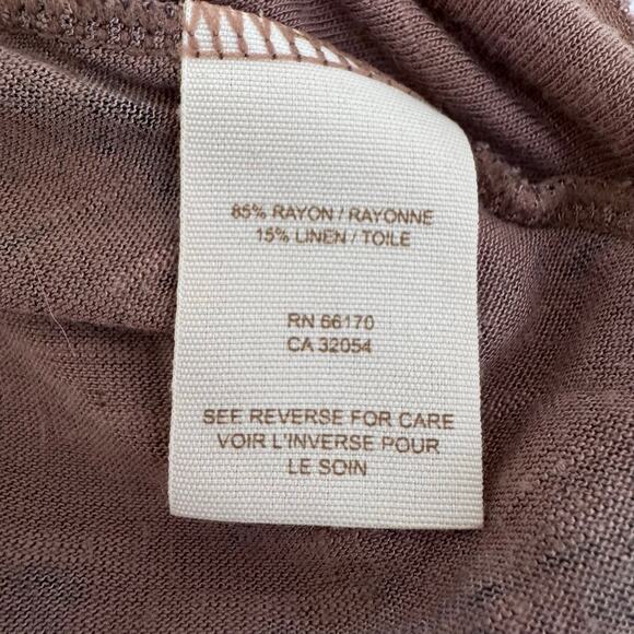 Free People Linen Cinched Brown Abstract Print Tube Top Women's Small Boho Indie - Picture 5 of 8